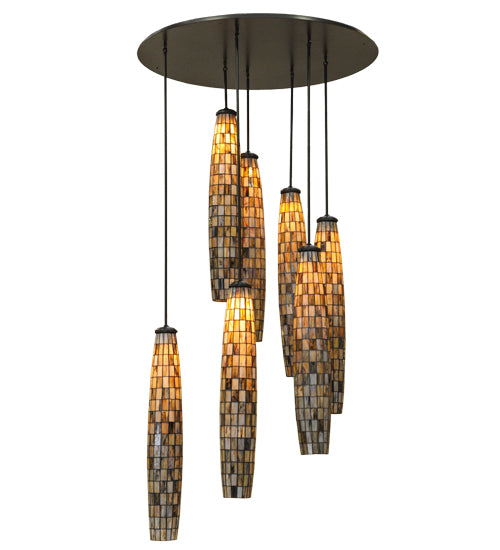 46"W Checkers 7 Lt Cascading Pendant