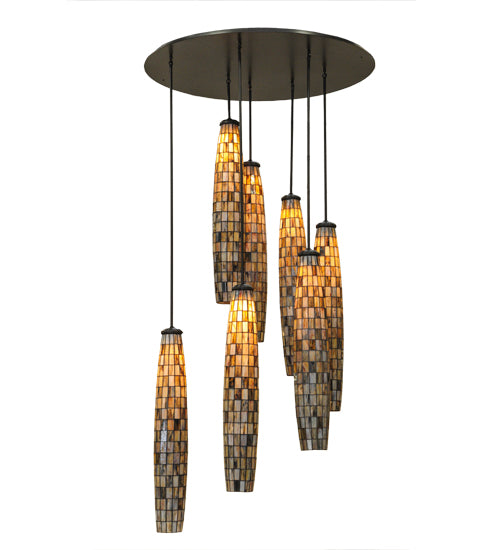 46"W Checkers 7 Lt Cascading Pendant