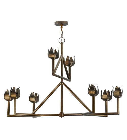 55" Long Tulip 8 Light Oblong Chandelier