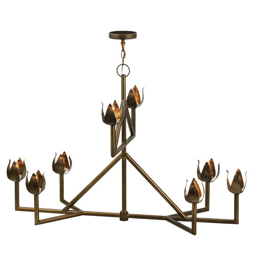 55" Long Tulip 8 Light Oblong Chandelier