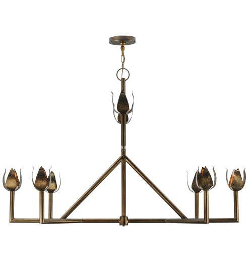 55" Long Tulip 8 Light Oblong Chandelier