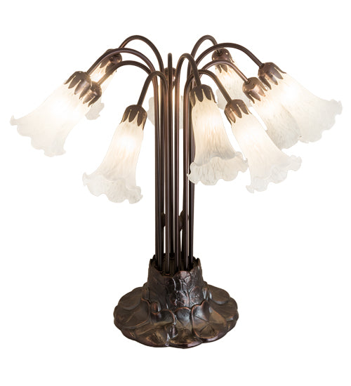 22"H White Pond Lily 10 Lt Table Lamp