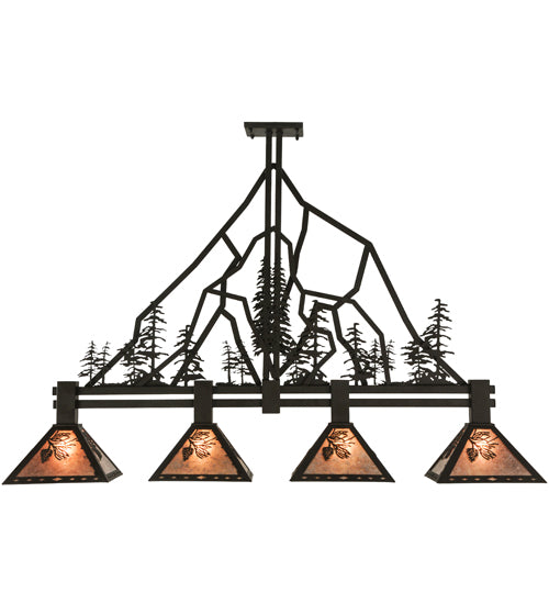 60" Long Tall Pines 4 Light Island Pendant