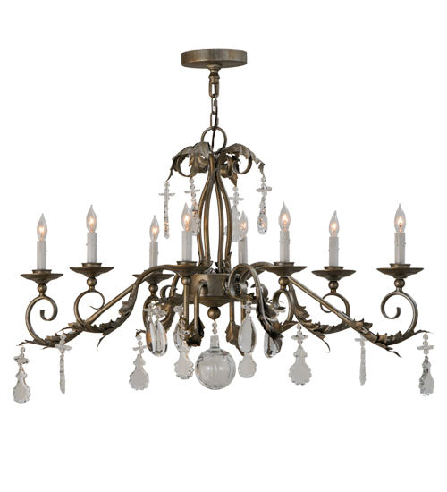 44" Long Windsor 8 Light Oblong Chandelier