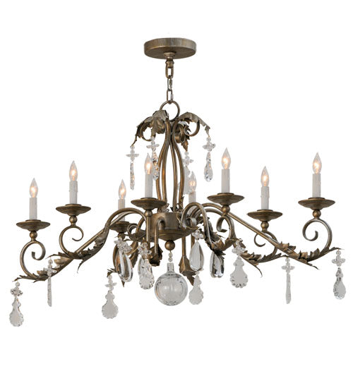 44" Long Windsor 8 Light Oblong Chandelier