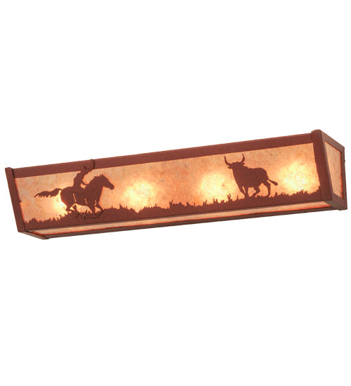 24"W Cowboy & Steer Vanity Light