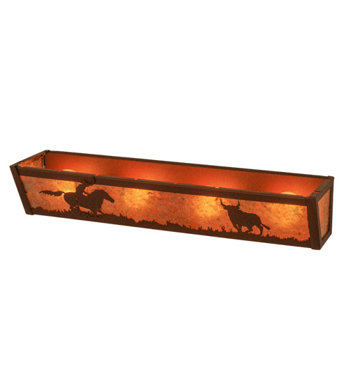 24"W Cowboy & Steer Vanity Light