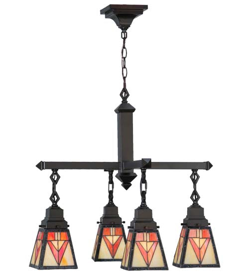 24"W Otero Mission 4 Lt Chandelier