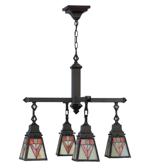 24"W Otero Mission 4 Lt Chandelier