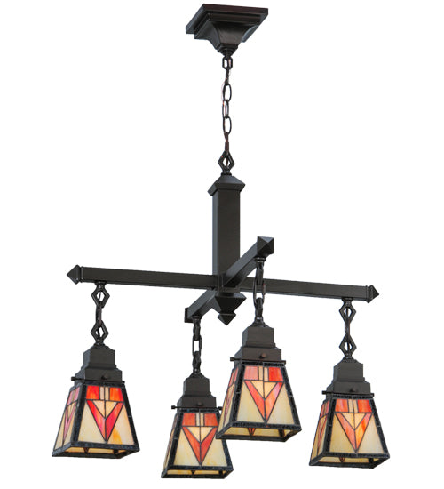 24"W Otero Mission 4 Lt Chandelier