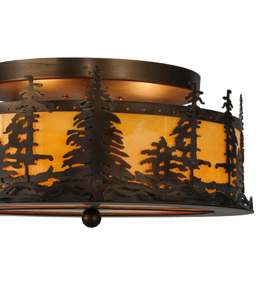 16" Wide Tall Pines Flushmount