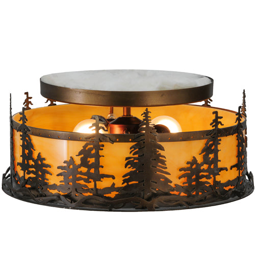 16" Wide Tall Pines Flushmount