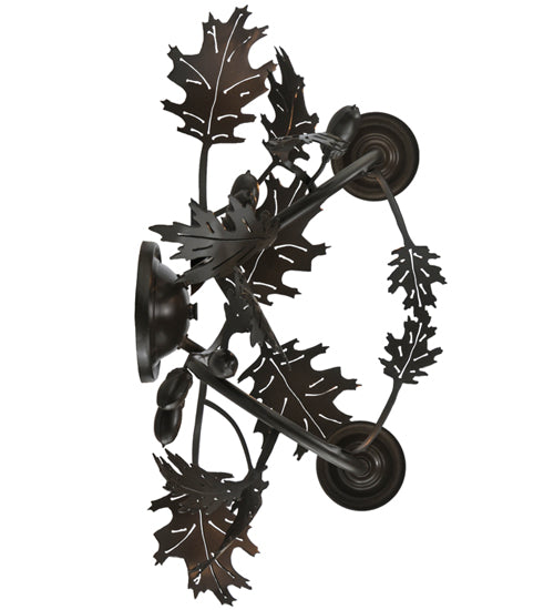 18" Wide Oak Leaf & Acorn 2 Light Wall Sconce