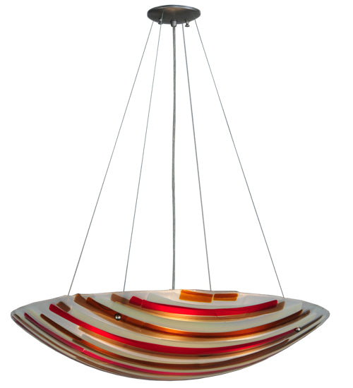 30"W Metro Fusion Marina Glass Inverted Pendant