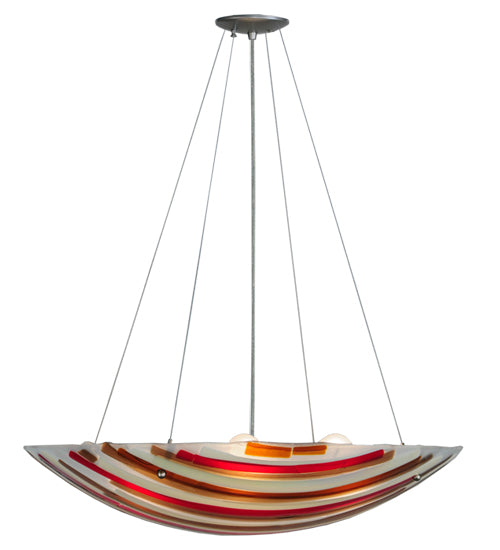 30"W Metro Fusion Marina Glass Inverted Pendant