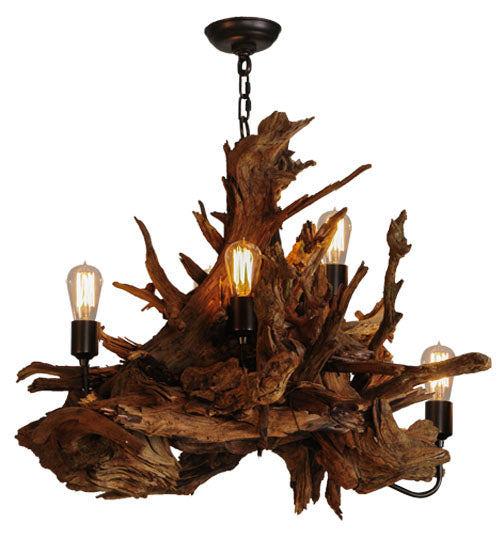 30" Wide Driftwood 5 Light Chandelier