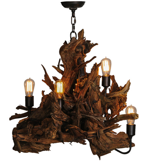 30" Wide Driftwood 5 Light Chandelier