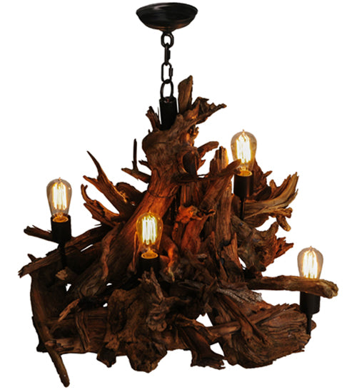 30" Wide Driftwood 5 Light Chandelier