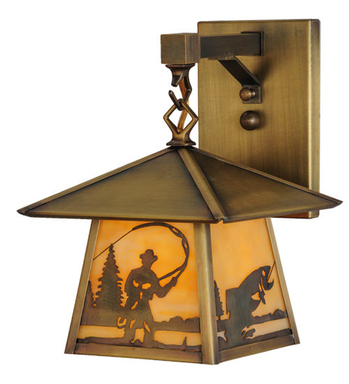 8"W Stillwater Fly Fishing Creek Hanging Wall Sconce