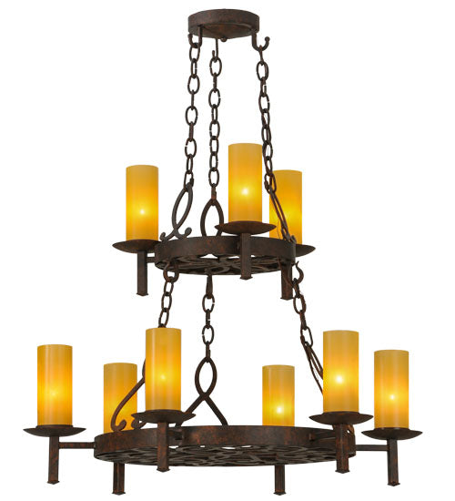 33" Wide Newcastle 9 Light Two Tier Chandelier