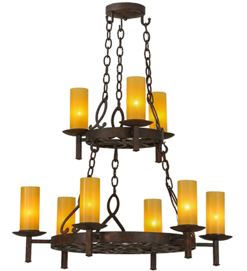 33" Wide Newcastle 9 Light Two Tier Chandelier