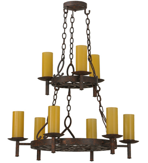 33" Wide Newcastle 9 Light Two Tier Chandelier