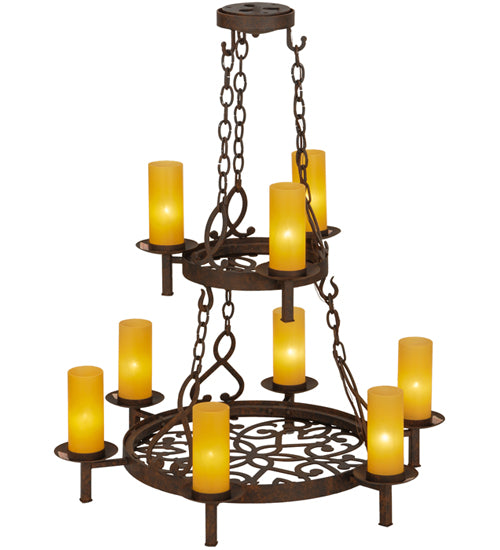 33" Wide Newcastle 9 Light Two Tier Chandelier