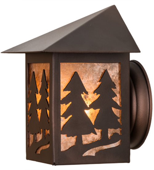 7" Wide Twin Spruce Trees Wall Sconce