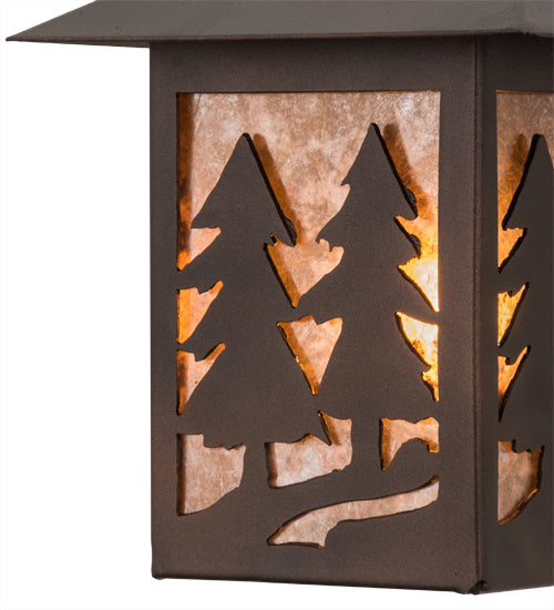 7" Wide Twin Spruce Trees Wall Sconce