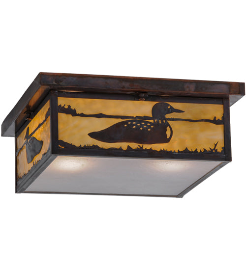 14"Sq Hyde Park Loon Flushmount