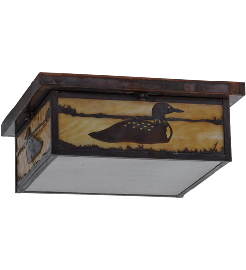 14"Sq Hyde Park Loon Flushmount