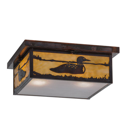 16"Sq Hyde Park Loon Flushmount