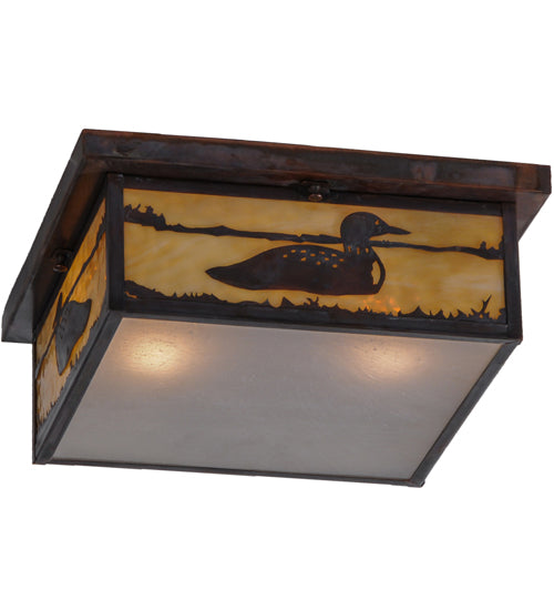 16"Sq Hyde Park Loon Flushmount