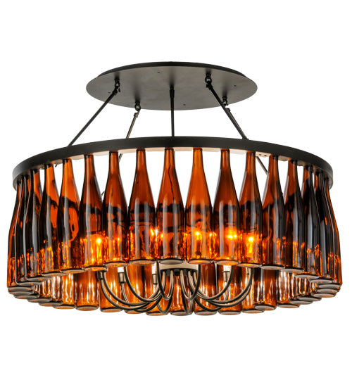 38" Wide Tuscan Vineyard Estate 36 Wine Bottle Chandelier