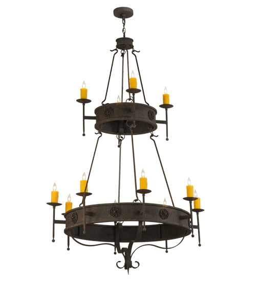 48"W Lorenzo 12 Lt Two Tier Chandelier