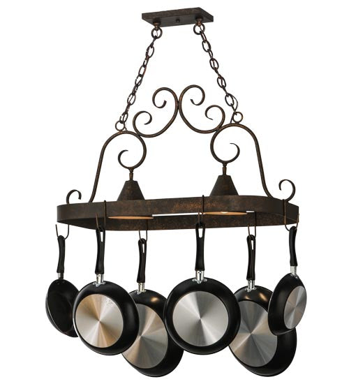 32" Long Elana 2 Light Pot Rack