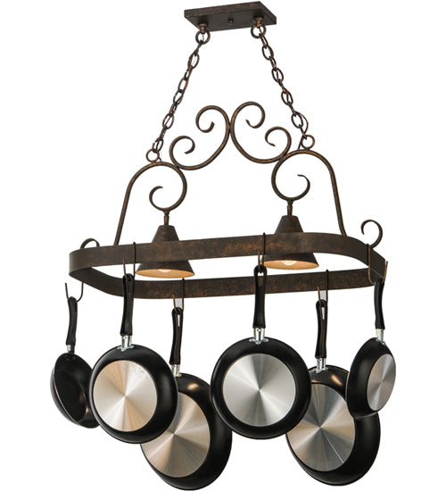 32" Long Elana 2 Light Pot Rack