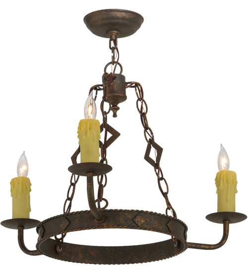 24" Wide Elvita 3 Light Chandelier