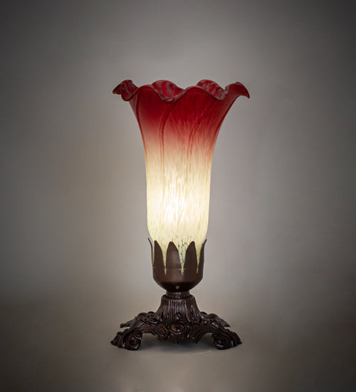 8" High Seafoam/Cranberry Victorian Accent Lamp