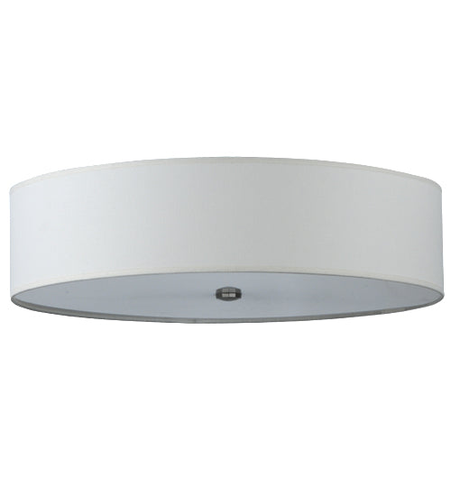 24" Wide Cilindro Off White Textrene Flushmount