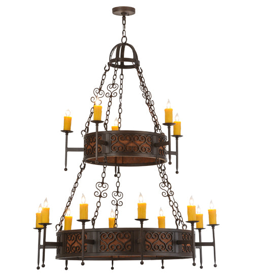 48"W Toscano 15 Lt Two Tier Chandelier