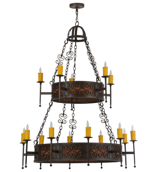 48"W Toscano 15 Lt Two Tier Chandelier