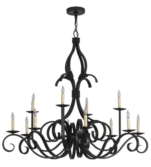 48" Wide Cypress 12 Light Chandelier