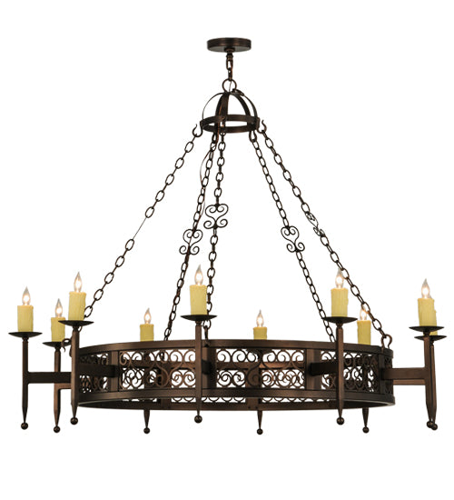 60"W Toscano 10 Lt Chandelier