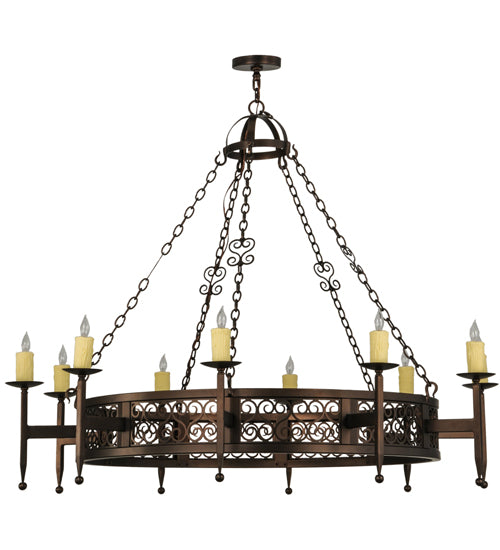 60"W Toscano 10 Lt Chandelier