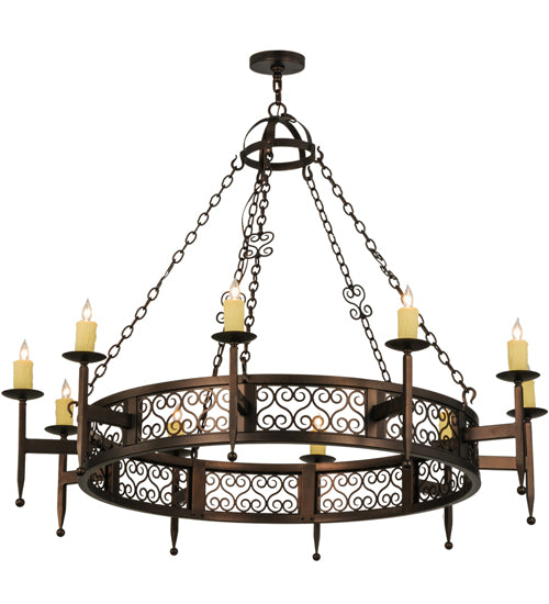 60"W Toscano 10 Lt Chandelier