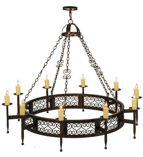 60"W Toscano 10 Lt Chandelier