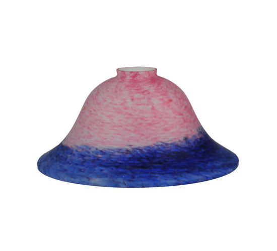 10"W Pink/Blue Pate-De-Verre Bell Shade