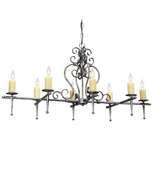 48" Long Monica 8 Light Oblong Chandelier