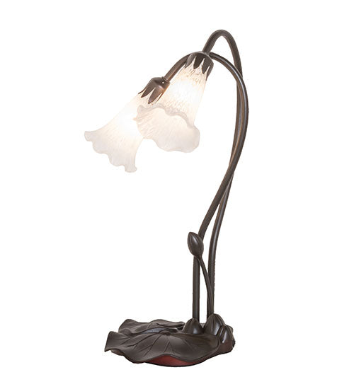 16" High White Pond Lily 2 Light Accent Lamp